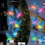 Solar Hummingbirds Chime garden night light