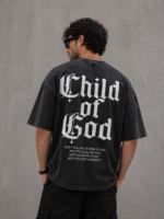Men Oversized Grey Acid Wash T-Shirt | Drop Shoulder Graphic Printed T-Shirt for Men - Image 3