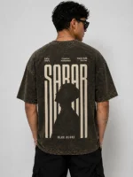 Men Oversized Acid Wash T-Shirt | Drop Shoulder Graphic Printed T-Shirt for Men | Streetwear Loose Fit Half Sleeve